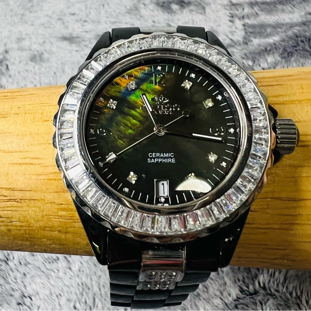 Oniss Paris Princess Swiss Collection Black Ceramic Watch Sapphire Crystal